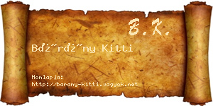 Bárány Kitti névjegykártya