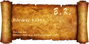 Bárány Kitti névjegykártya